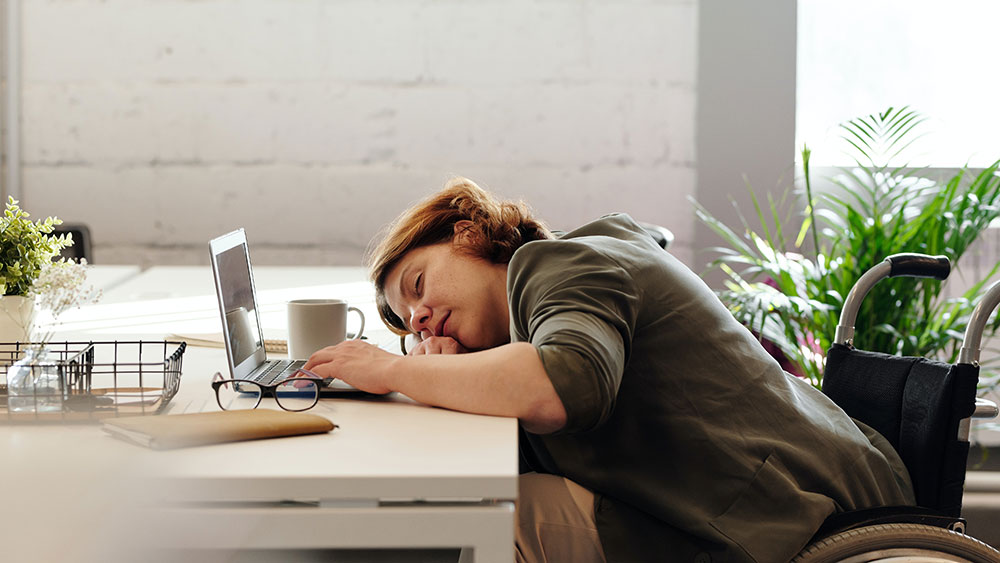 employee sleeping at work